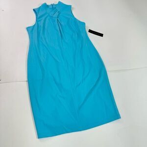 RACHEL Rachel Roy Dress Womens 16W Blue Sleeveless Twist Sheath Midi Mature New